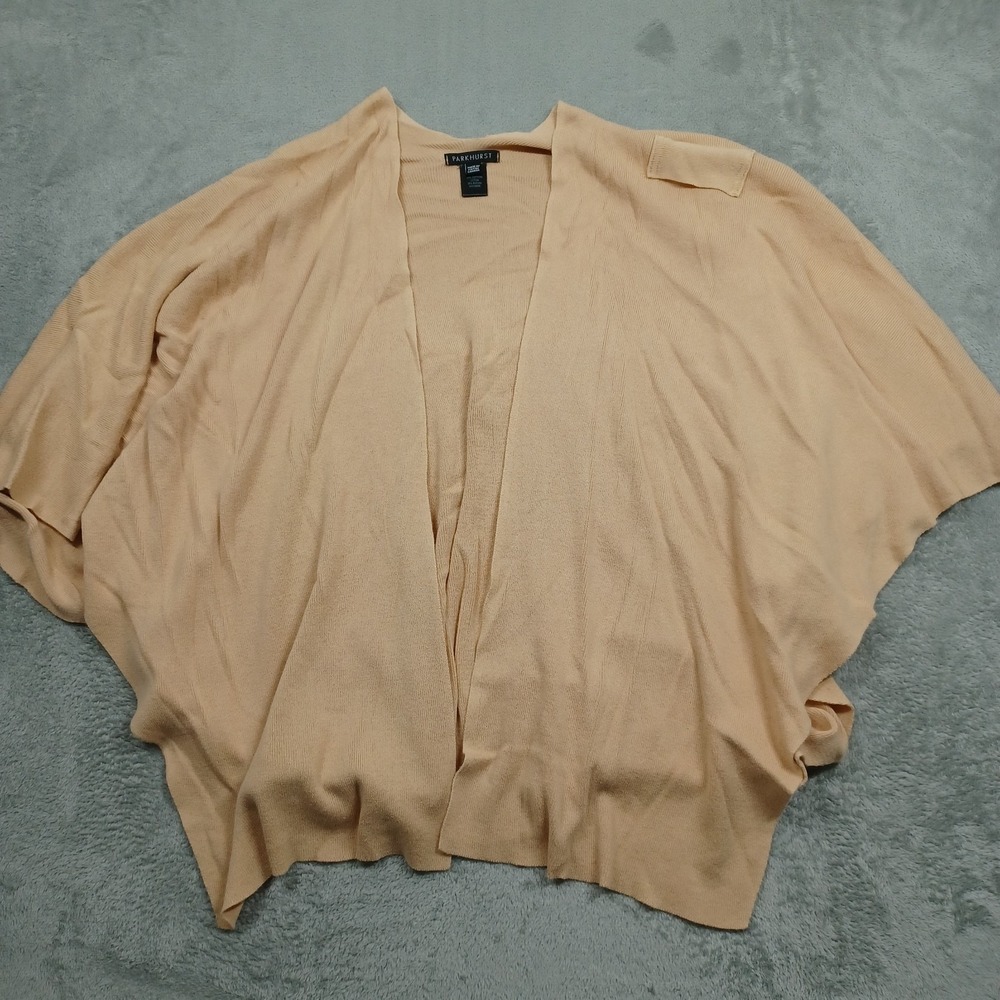 Parkhurst Wrap Womens One Size Brown Knit Cotton Blend Preppy